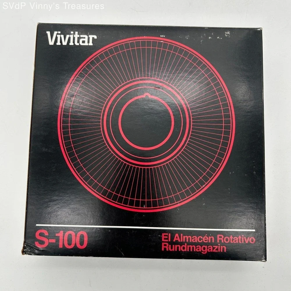 Vintage Vivitar S-100 Rotary Slide Tray 100 Capacity NOS CIB for 2x2 Slides